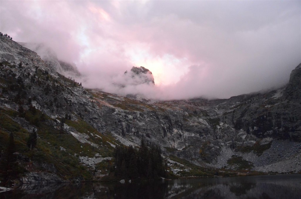 Storm Clouds above Hamilton Lake at Sunset. Sequoia NP